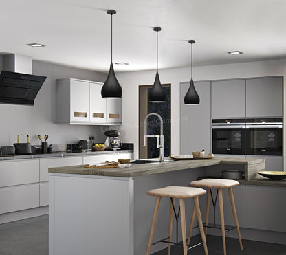 Modern Teardrop Pendant Ceiling Light Black Shade Contemporary Hanging Lamp - Energy Light Bulbs - Free delivery on all orders