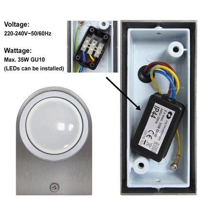 Modern Up Down Wall Light GU10 IP44 Outdoor Garden Wall Light - Energy Light Bulbs - Free delivery on all orders