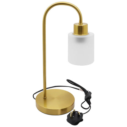 Modern Vintage Antique Brass Table Lamp Frosted Glass Shade - Energy Light Bulbs - Free delivery on all orders