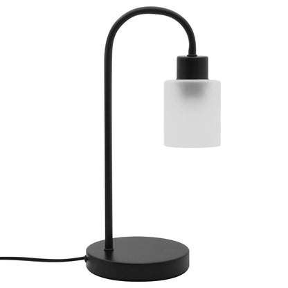 Modern Vintage Black Table Lamp Frosted Glass Shade - Energy Light Bulbs - Free delivery on all orders
