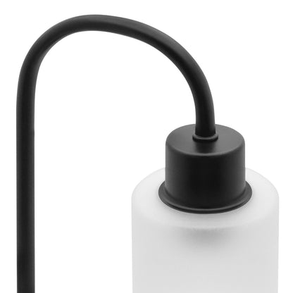 Modern Vintage Black Table Lamp Frosted Glass Shade - Energy Light Bulbs - Free delivery on all orders