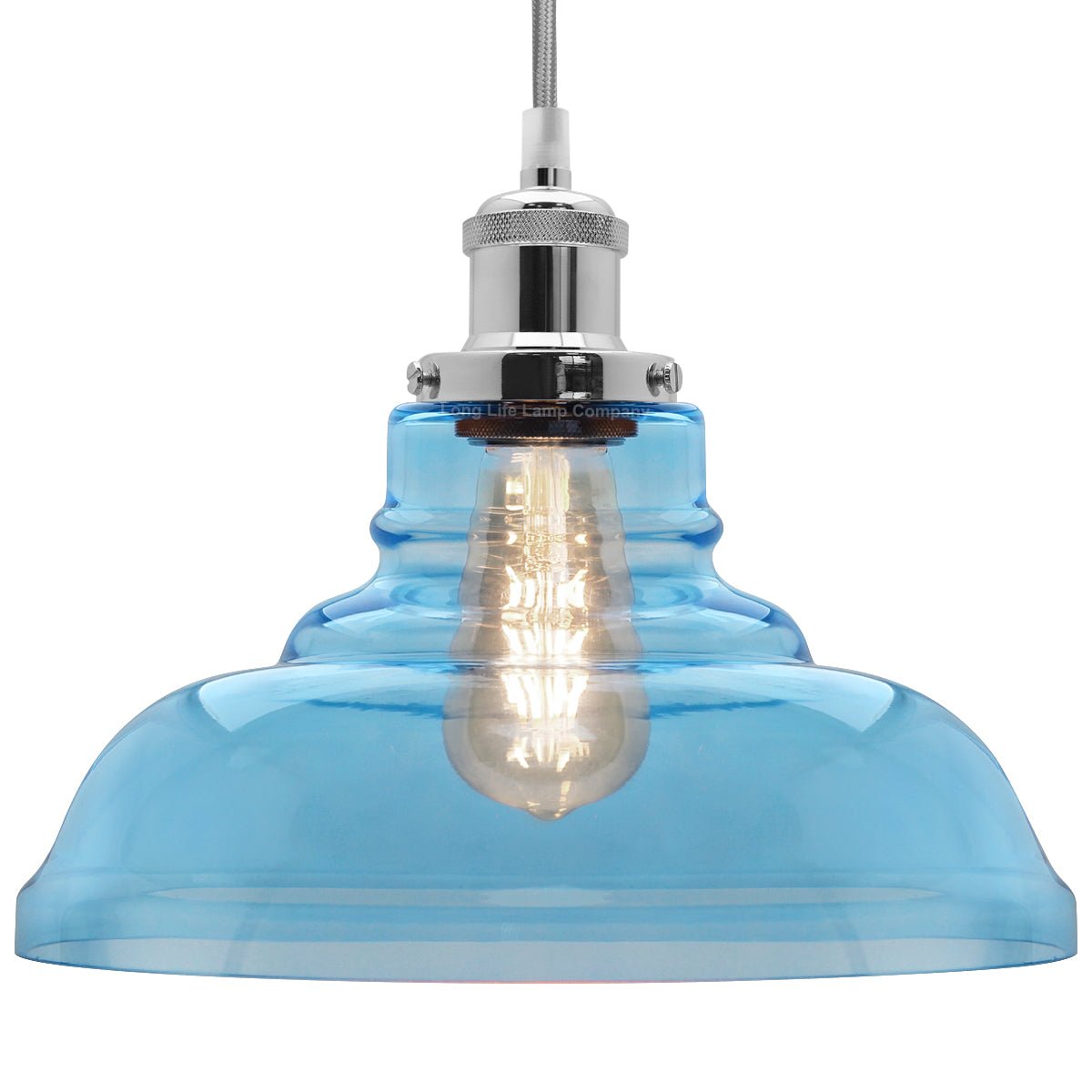 Modern Vintage Blue Glass Dome Ceiling Pendant Lamp M0235 - Energy Light Bulbs - Free delivery on all orders
