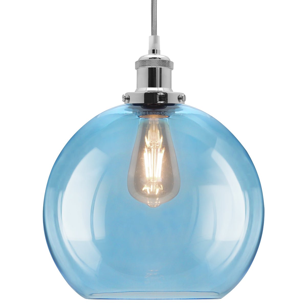 Modern Vintage Blue Glass Globe Ceiling Pendant Lamp M0236 - Energy Light Bulbs - Free delivery on all orders