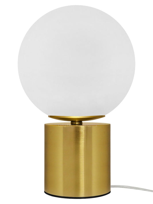 Modern Vintage Brass Table Lamp Frosted Globe Glass Shade - Energy Light Bulbs - Free delivery on all orders