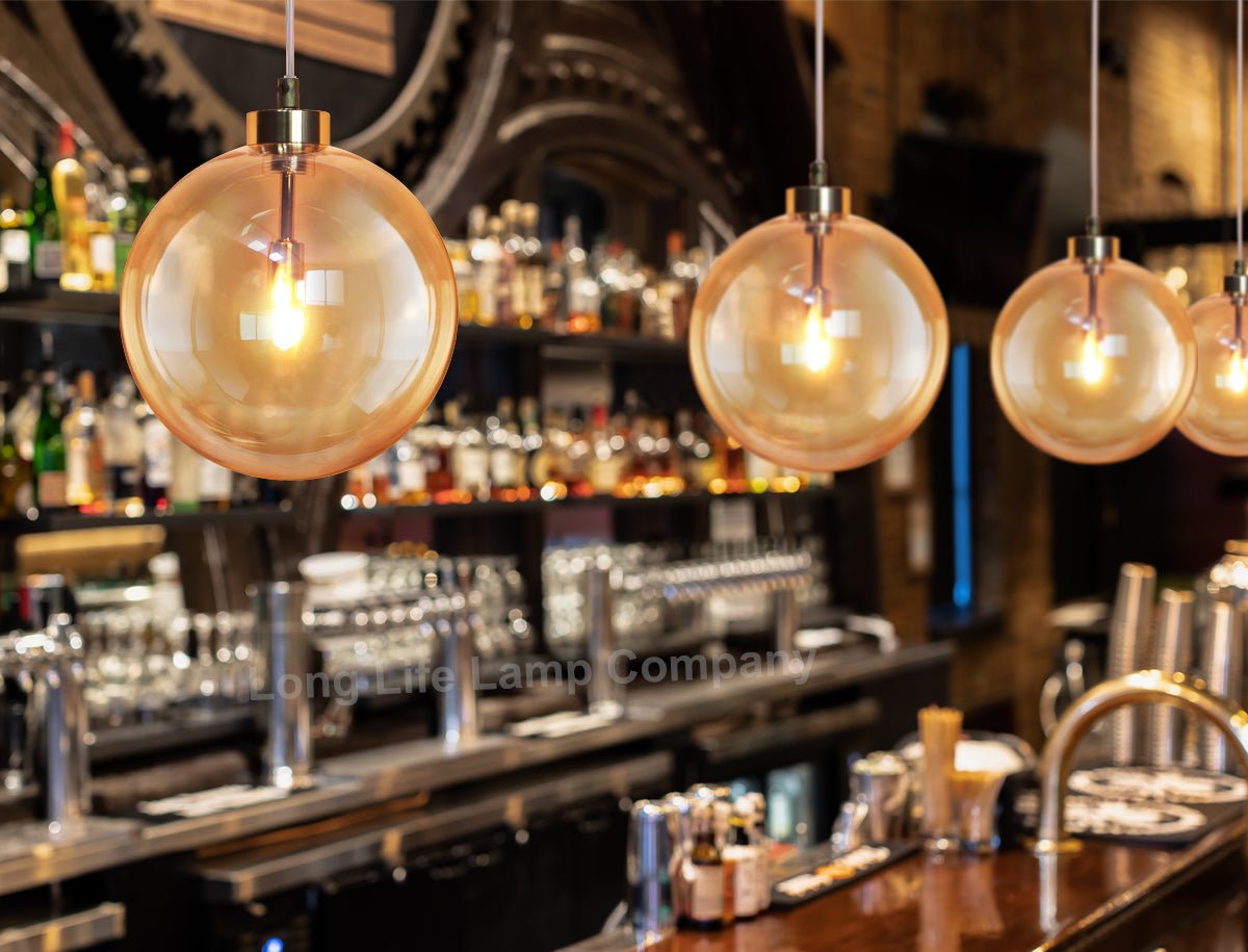 Modern Vintage Ceiling Smoked Gold Globe Pendant Light - Energy Light Bulbs - Free delivery on all orders