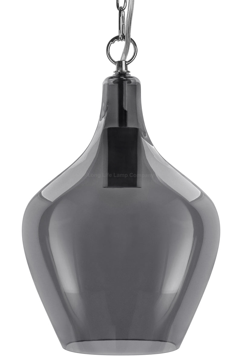 Modern Vintage Ceiling Smoked Grey Glass Pendant Lamp - Energy Light Bulbs - Free delivery on all orders