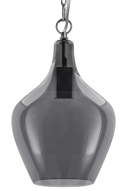 Modern Vintage Ceiling Smoked Grey Glass Pendant Lamp - Energy Light Bulbs - Free delivery on all orders