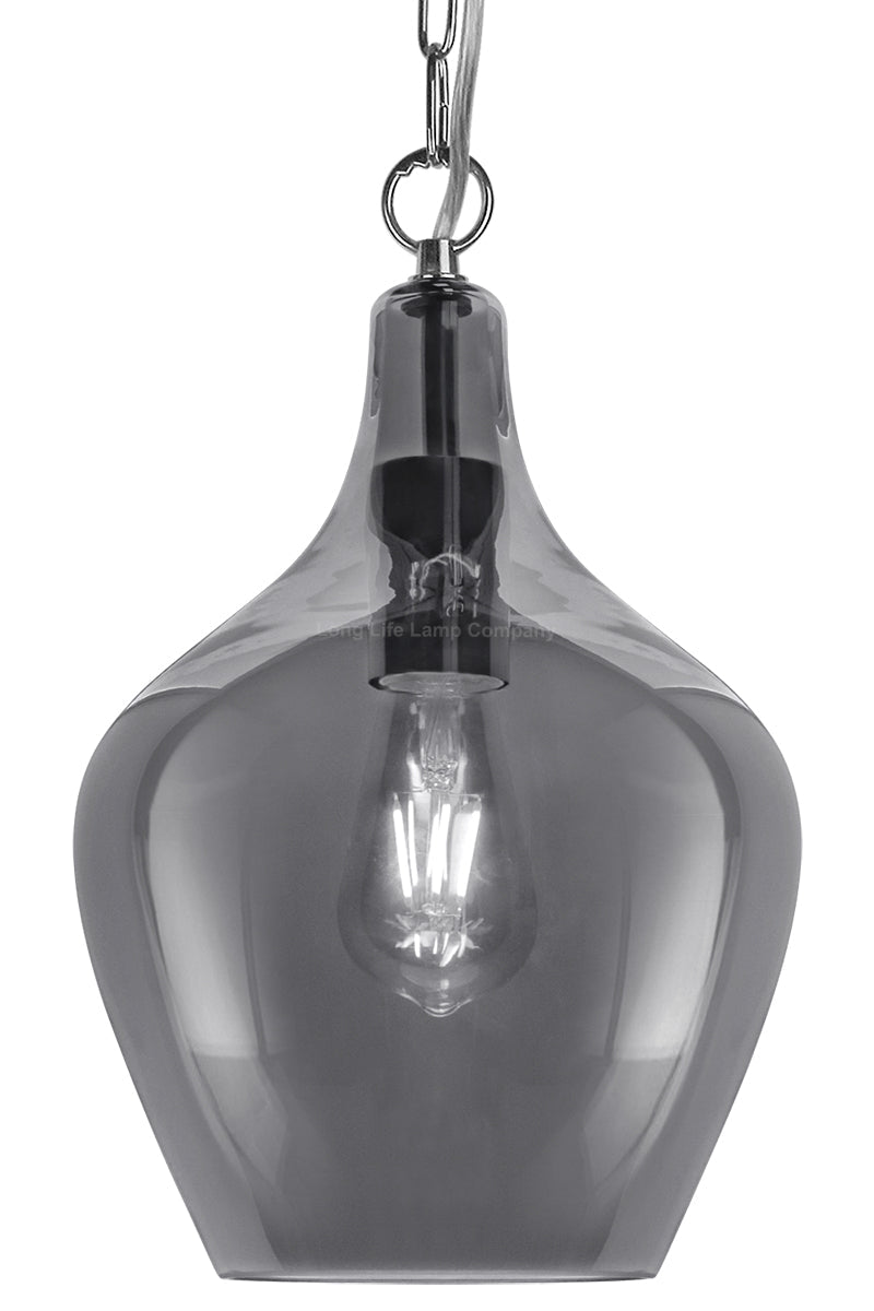 Modern Vintage Ceiling Smoked Grey Glass Pendant Lamp - Energy Light Bulbs - Free delivery on all orders