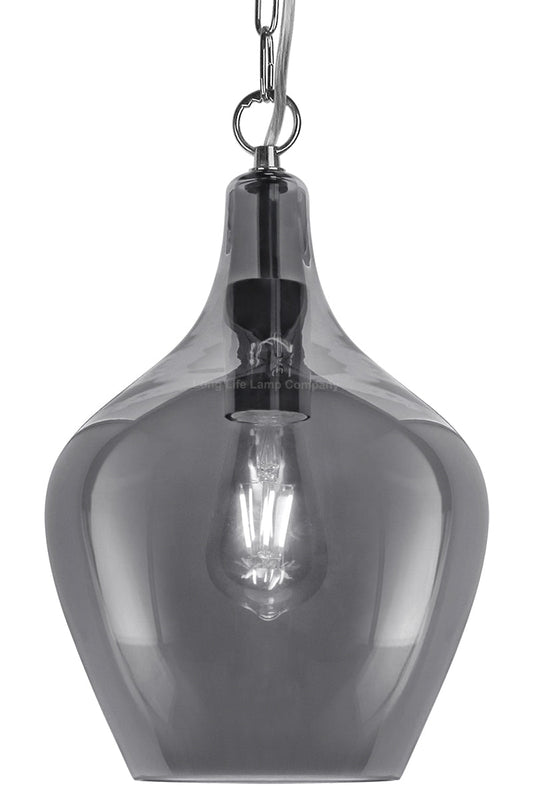 Modern Vintage Ceiling Smoked Grey Glass Pendant Lamp - Energy Light Bulbs - Free delivery on all orders