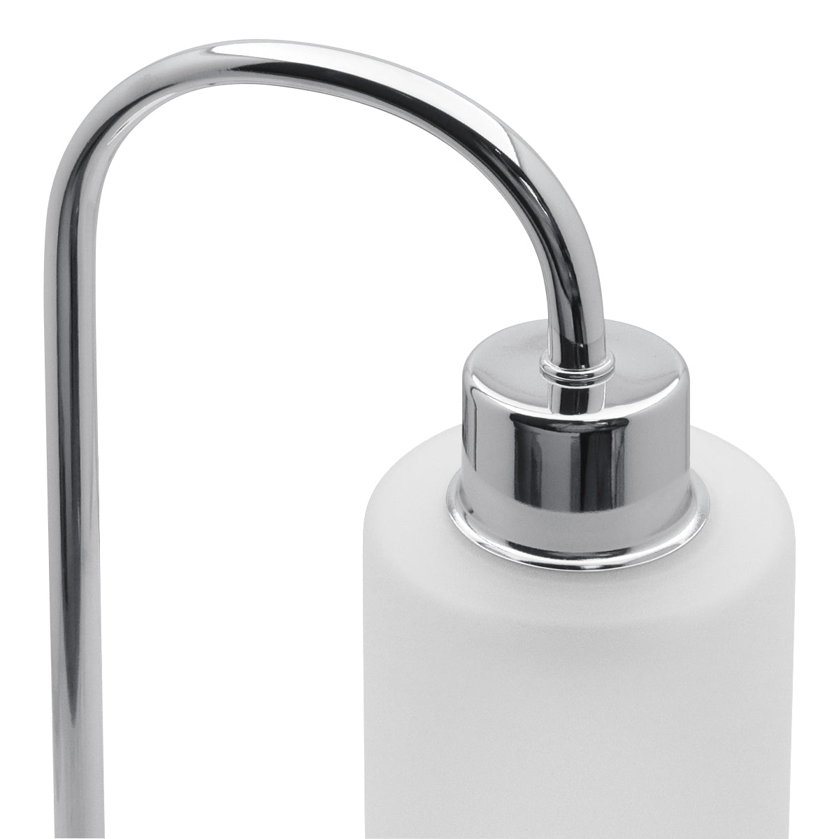 Modern Vintage Chrome Table Lamp Frosted Glass Shade - Energy Light Bulbs - Free delivery on all orders