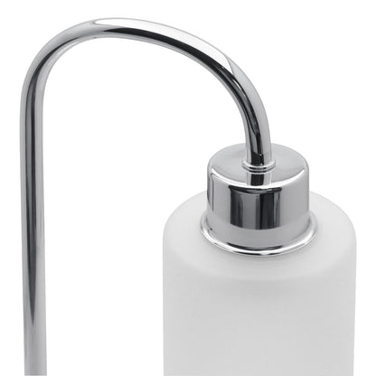 Modern Vintage Chrome Table Lamp Frosted Glass Shade - Energy Light Bulbs - Free delivery on all orders