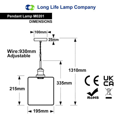 Modern Vintage Glass Copper Ceiling Pendant Light M0201 - Free delivery on all orders