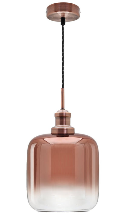 Modern Vintage Glass Copper Pendant Light - Energy Light Bulbs - Free delivery on all orders