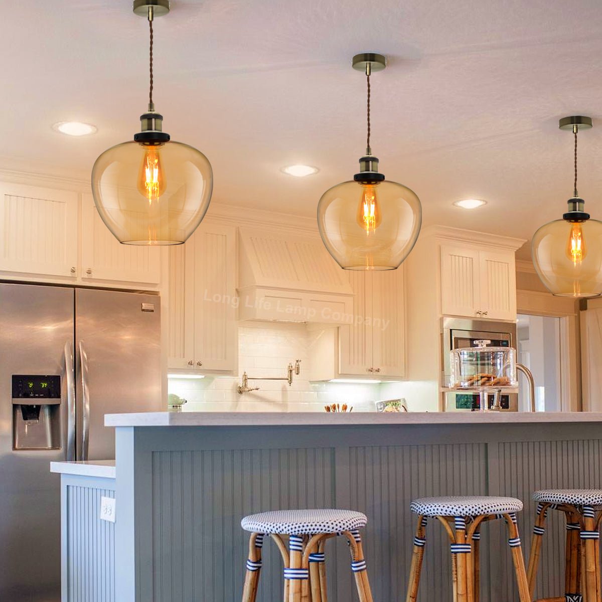 Modern Vintage Glass Globe Pendant Light - Energy Light Bulbs - Free delivery on all orders