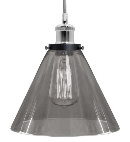 Modern Vintage Glass Scone Smoked Grey Ceiling Pendant Lamp - Energy Light Bulbs - Free delivery on all orders