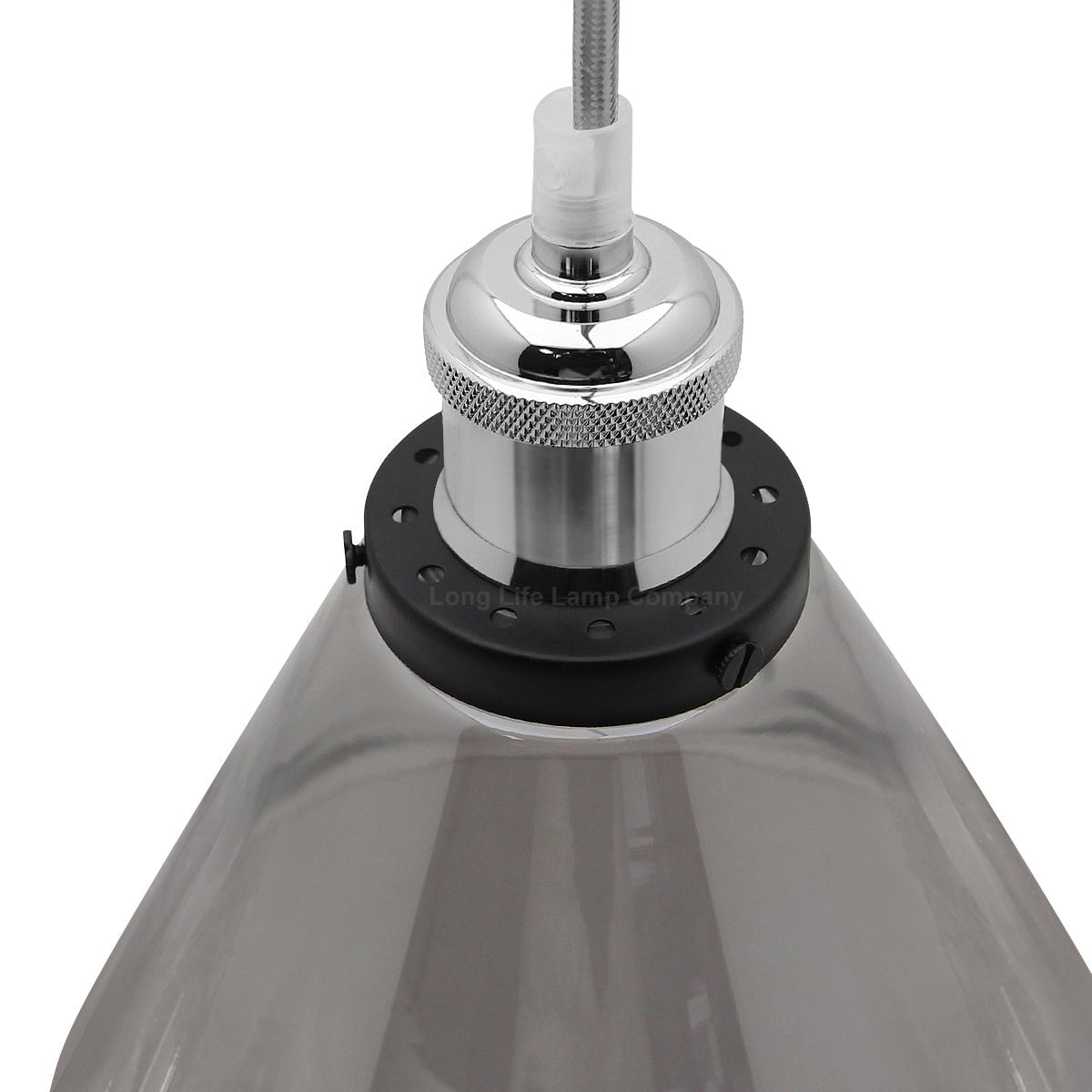Modern Vintage Glass Scone Smoked Grey Ceiling Pendant Lamp - Energy Light Bulbs - Free delivery on all orders