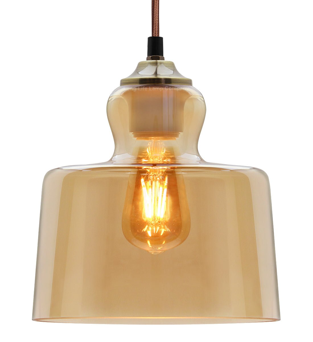 Modern Vintage Gold Glass Pendant Light Lamp - Energy Light Bulbs - Free delivery on all orders