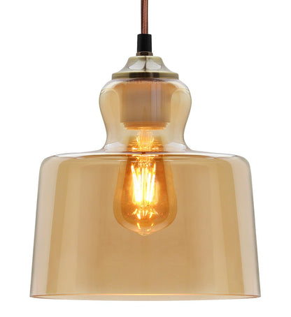 Modern Vintage Gold Glass Pendant Light Lamp - Energy Light Bulbs - Free delivery on all orders