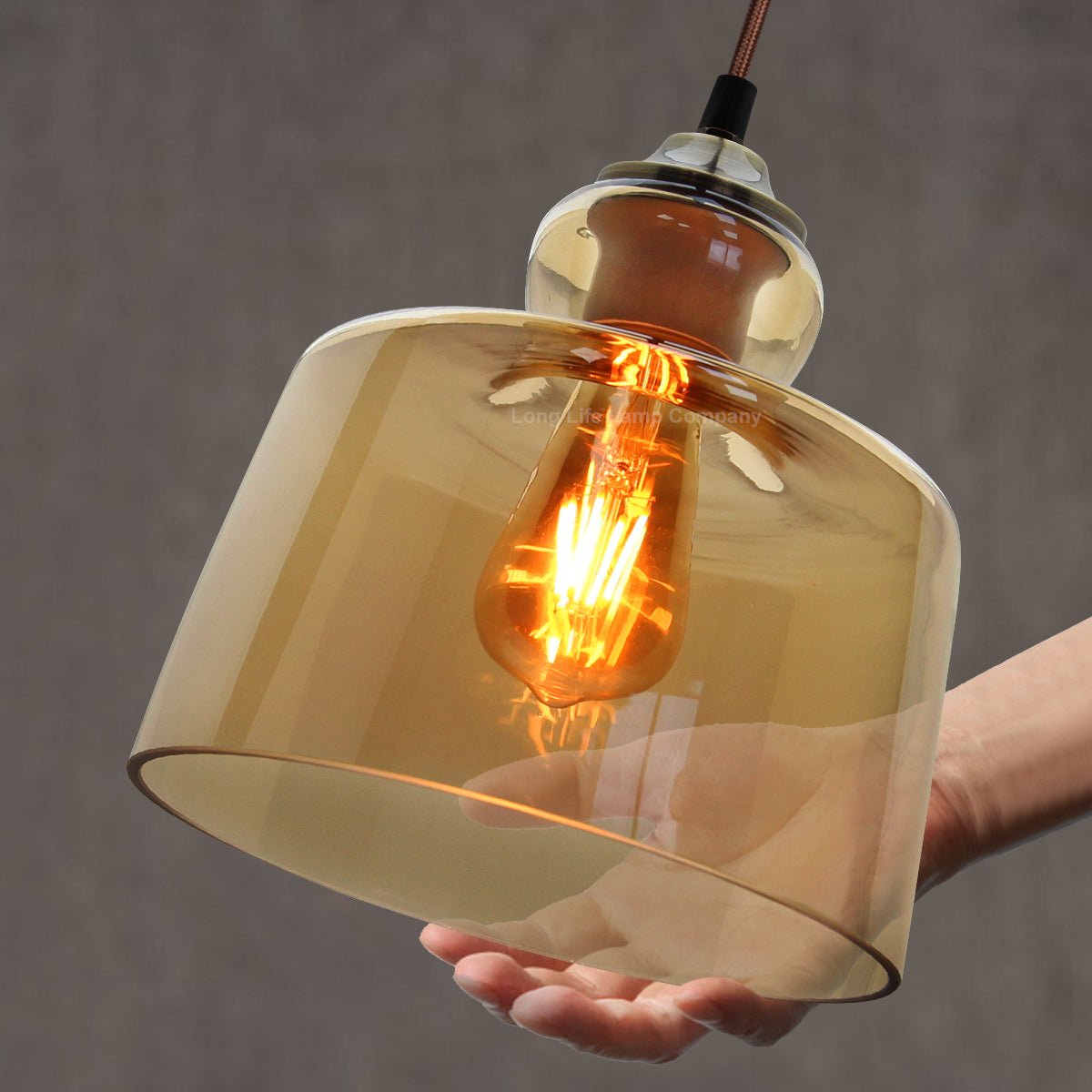 Modern Vintage Gold Glass Pendant Light Lamp - Energy Light Bulbs - Free delivery on all orders