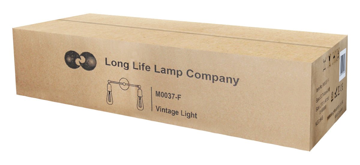 Modern Vintage Industrial Antique Brass Adjustable Double Arm Wall Light Lamp - Energy Light Bulbs - Free delivery on all orders