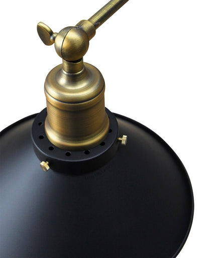 Modern Vintage Industrial Antique Brass Black Scone Wall Light Lamp Shade - Energy Light Bulbs - Free delivery on all orders