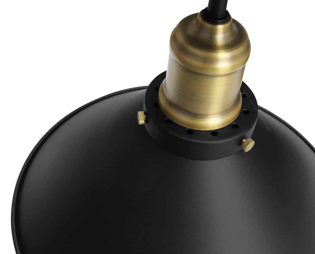 Modern Vintage Industrial Flush Mount Brass Black Scone Ceiling Light Shade - Energy Light Bulbs - Free delivery on all orders