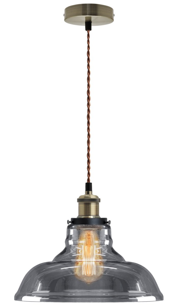Modern Vintage Shadow Glass Light Shade Smoked Ceiling Lamp - Energy Light Bulbs - Free delivery on all orders