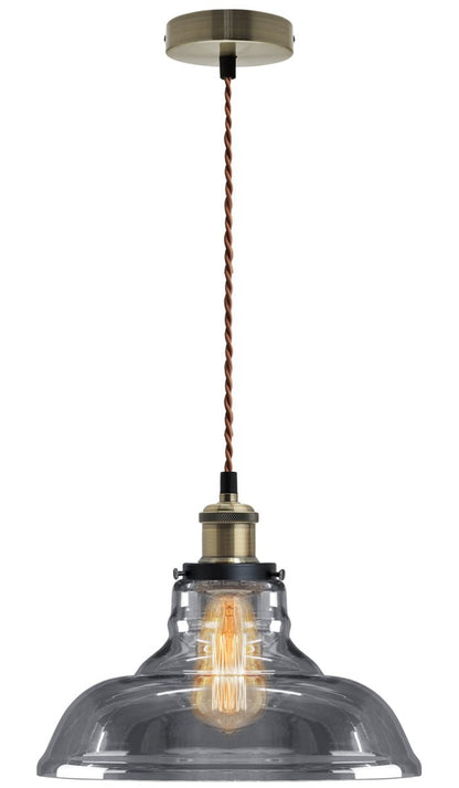Modern Vintage Shadow Glass Light Shade Smoked Ceiling Lamp - Energy Light Bulbs - Free delivery on all orders