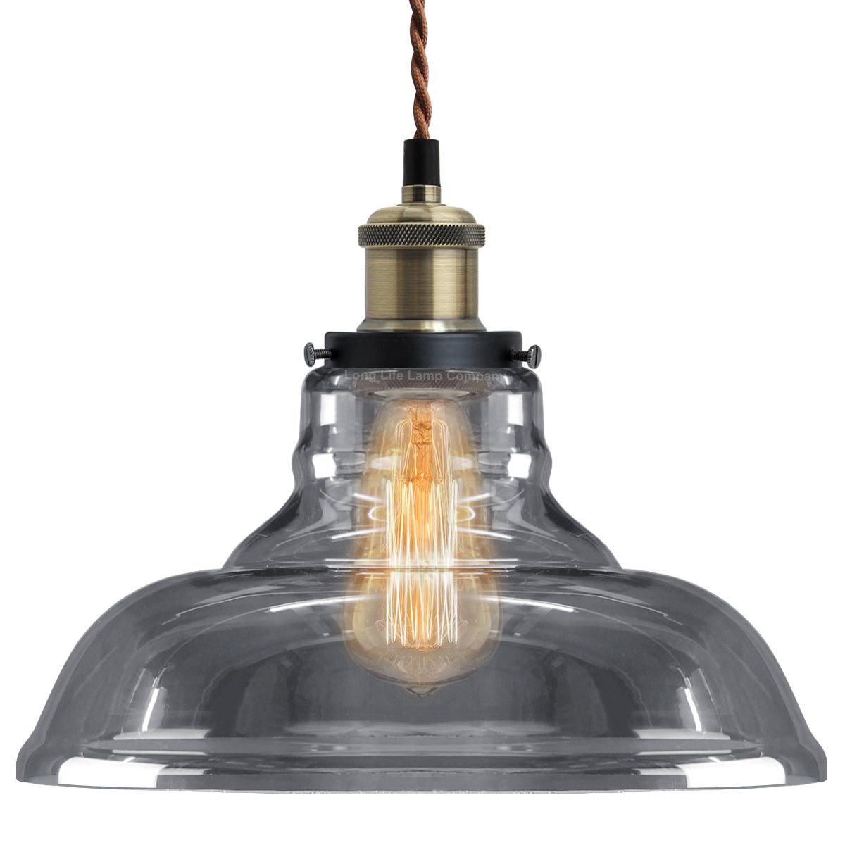 Modern Vintage Shadow Glass Light Shade Smoked Ceiling Lamp - Energy Light Bulbs - Free delivery on all orders