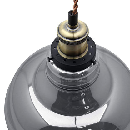 Modern Vintage Shadow Glass Light Shade Smoked Ceiling Lamp - Energy Light Bulbs - Free delivery on all orders