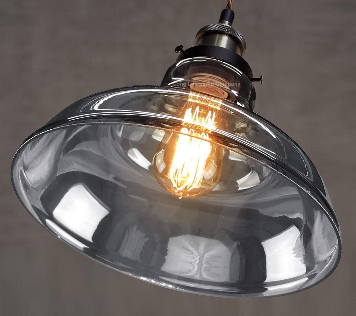 Modern Vintage Shadow Glass Light Shade Smoked Ceiling Lamp - Energy Light Bulbs - Free delivery on all orders