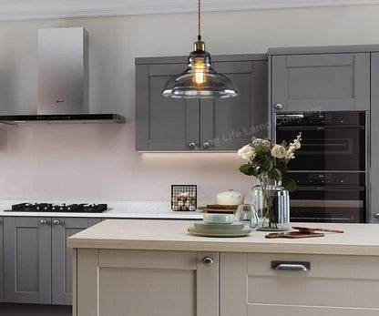 Modern Vintage Shadow Glass Light Shade Smoked Ceiling Lamp - Energy Light Bulbs - Free delivery on all orders