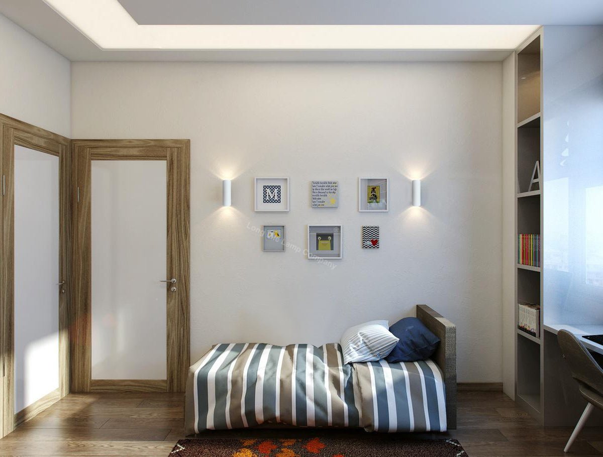 Modern White Ceramic Up & Down Contemporary Indoor Wall Light Lamp - Energy Light Bulbs - Free delivery on all orders