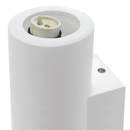 Modern White Ceramic Up & Down Contemporary Indoor Wall Light Lamp - Energy Light Bulbs - Free delivery on all orders