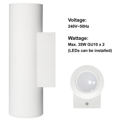 Modern White Ceramic Up & Down Contemporary Indoor Wall Light Lamp - Energy Light Bulbs - Free delivery on all orders