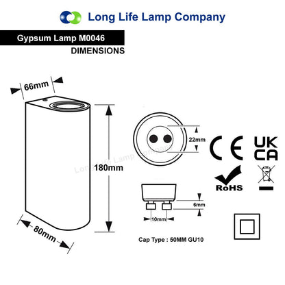 Modern White Ceramic Up & Down Indoor Wall Light Lamp - Energy Light Bulbs - Free delivery on all orders