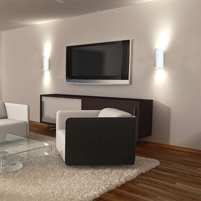 Modern White Ceramic Up & Down Indoor Wall Light Lamp - Energy Light Bulbs - Free delivery on all orders