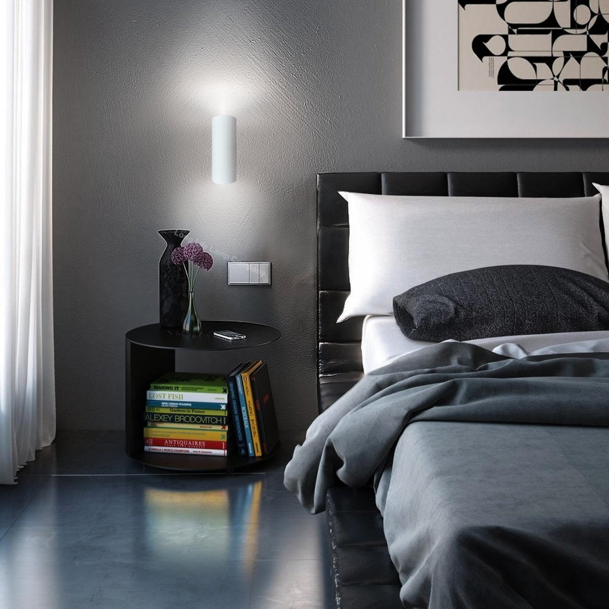 Modern White Ceramic Up & Down Indoor Wall Light Lamp - Energy Light Bulbs - Free delivery on all orders