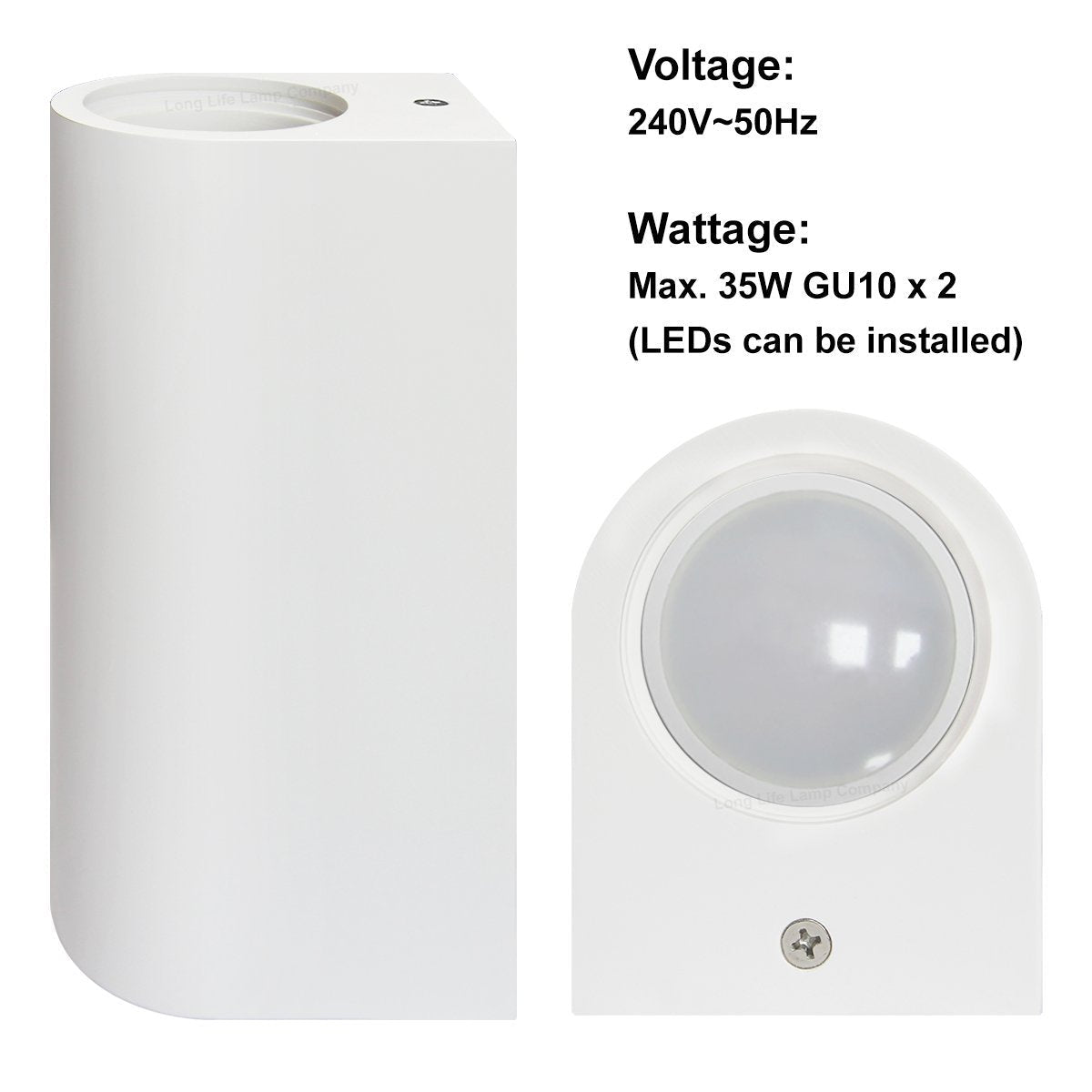 Modern White Ceramic Up & Down Indoor Wall Light Lamp - Energy Light Bulbs - Free delivery on all orders