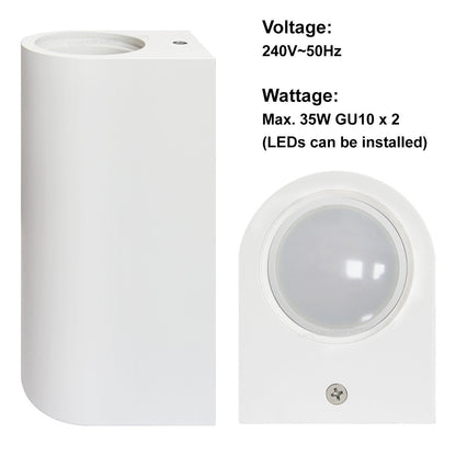 Modern White Ceramic Up & Down Indoor Wall Light Lamp - Energy Light Bulbs - Free delivery on all orders