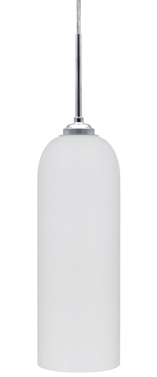 Modern White Frosted Glass Ceiling Pendant Light Tubular Lamp Shade - Energy Light Bulbs - Free delivery on all orders