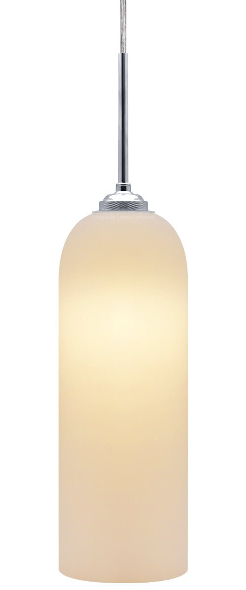 Modern White Frosted Glass Ceiling Pendant Light Tubular Lamp Shade - Energy Light Bulbs - Free delivery on all orders