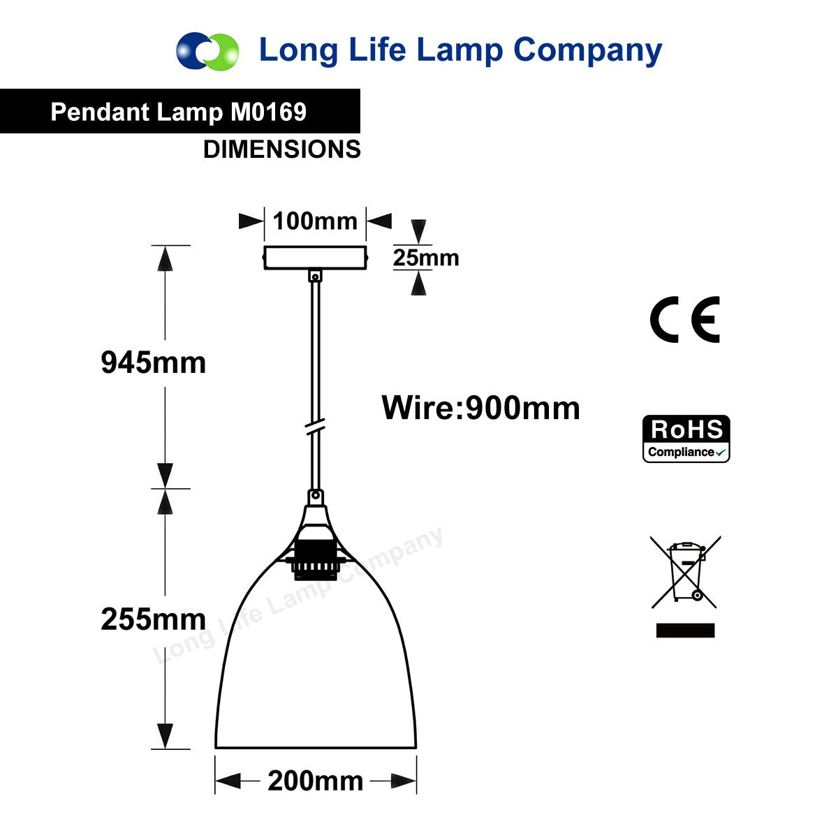 Modern White Pendant Ceiling Light - Energy Light Bulbs - Free delivery on all orders