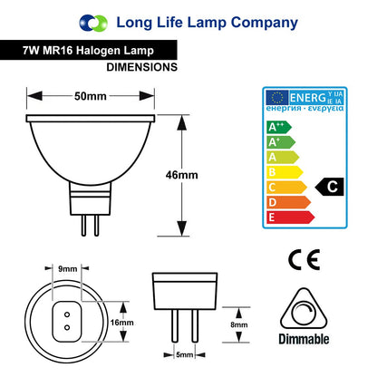 MR16 Halogen Light Bulb 7w Lamp - Energy Light Bulbs - Free delivery on all orders