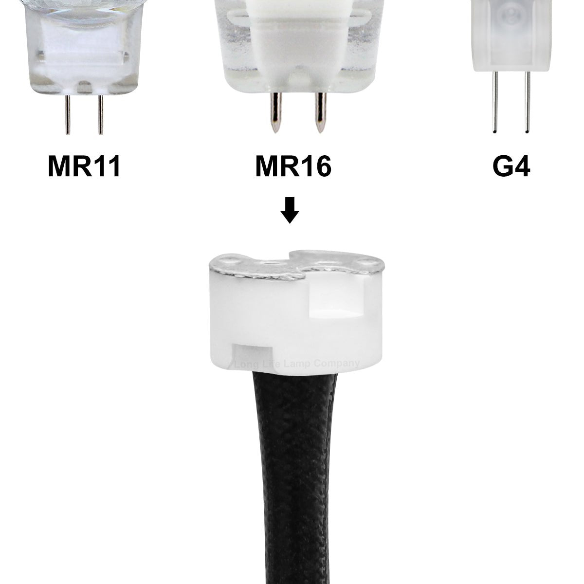 MR16/MR11/G4 Lamp Holder Ceramic 12v Lead - Energy Light Bulbs - Free delivery on all orders