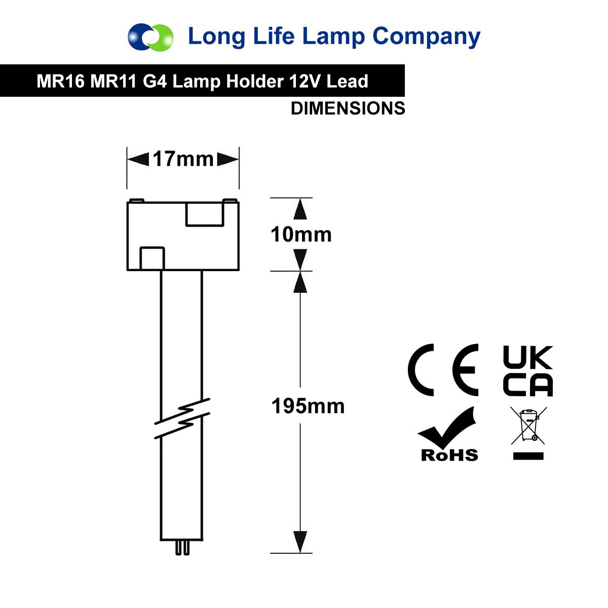 MR16/MR11/G4 Lamp Holder Ceramic 12v Lead - Energy Light Bulbs - Free delivery on all orders