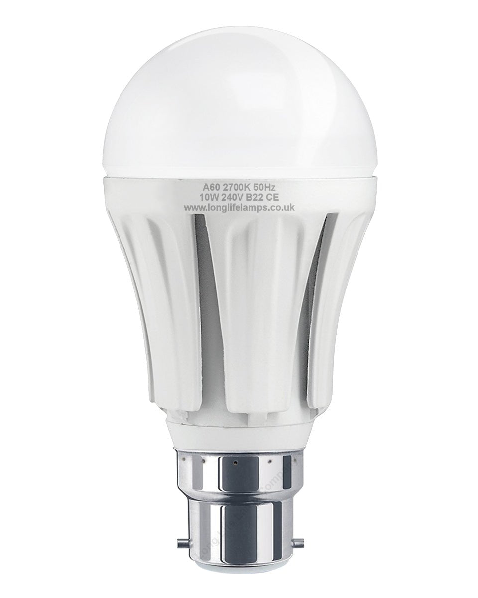 Multipack 10w B22 Bayonet Cap LED Light Bulb GLS A60 800 Lumens Warm White - Energy Light Bulbs - Free delivery on all orders