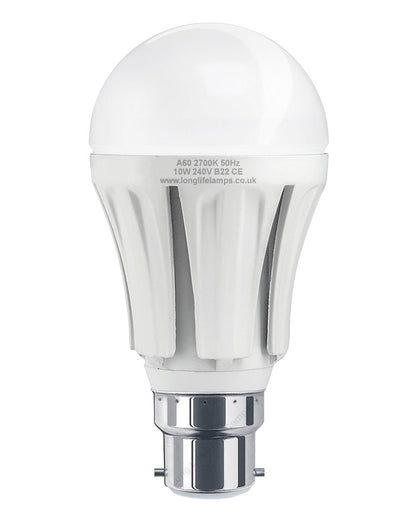 Multipack 10w B22 Bayonet Cap LED Light Bulb GLS A60 800 Lumens Warm White - Energy Light Bulbs - Free delivery on all orders