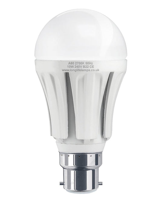 Multipack 10w B22 Bayonet Cap LED Light Bulb GLS A60 800 Lumens Warm White - Energy Light Bulbs - Free delivery on all orders
