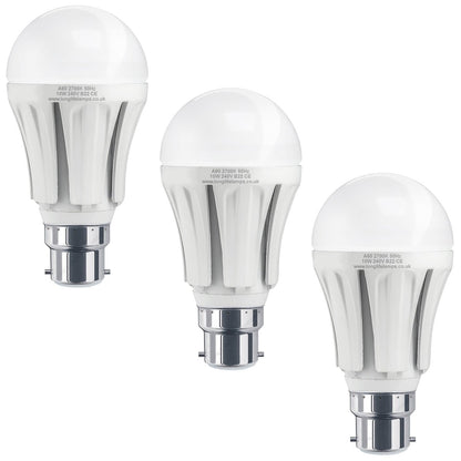 Multipack 10w B22 Bayonet Cap LED Light Bulb GLS A60 800 Lumens Warm White - Energy Light Bulbs - Free delivery on all orders